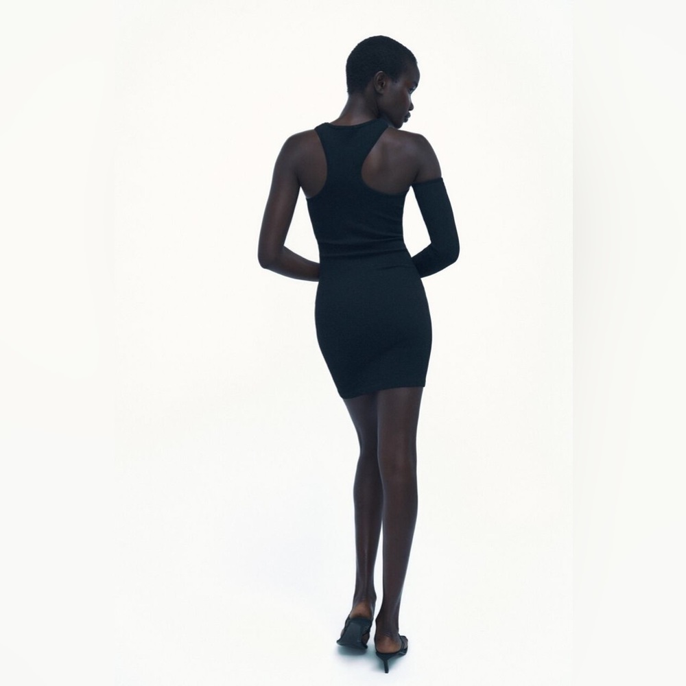 ZARA One Sleeve Seamless Mini Dress - Picture 3 of 10